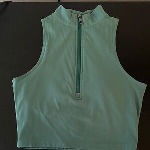 Balance Athletica- Refine Bra: Mint Green Sleeveless Zip-Up Top